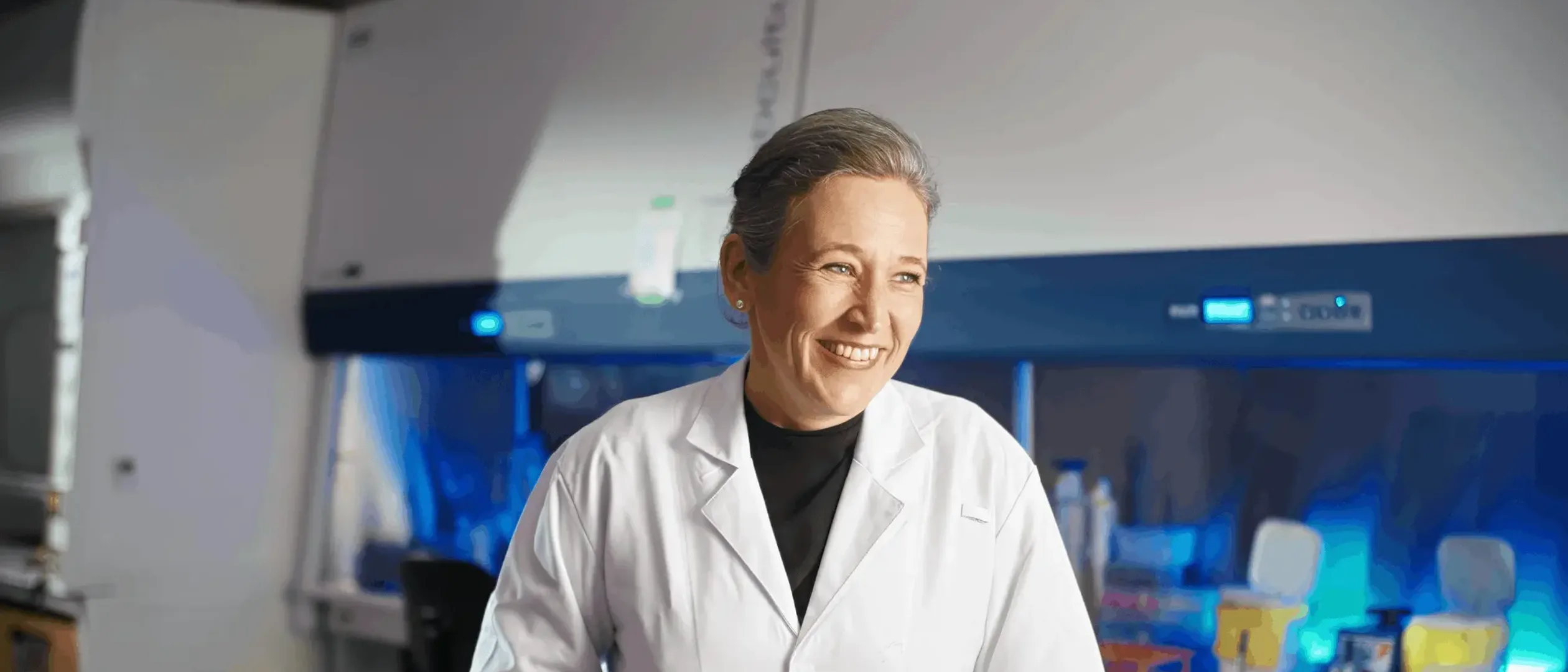 Prof. Andrea B. Maier in a research laboratory at NUS, Co-Founder of the NUS Academy for Healthy Longevity, advancing Singapore's healthy longevity research.